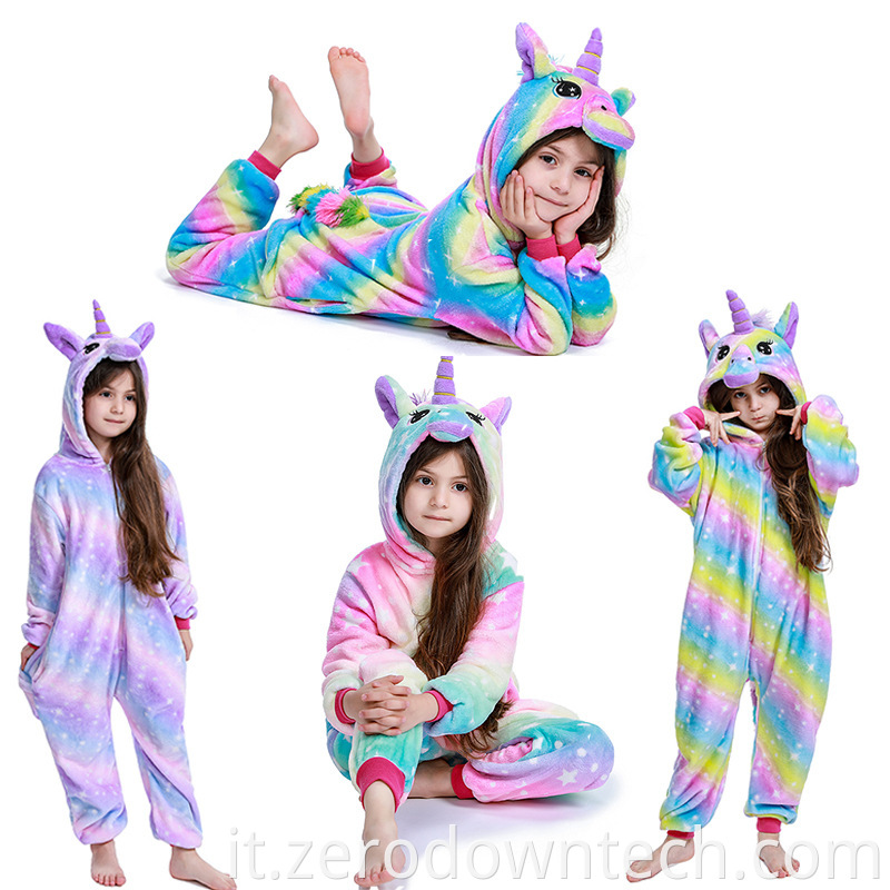 Set pigiama da bambina con unicorno